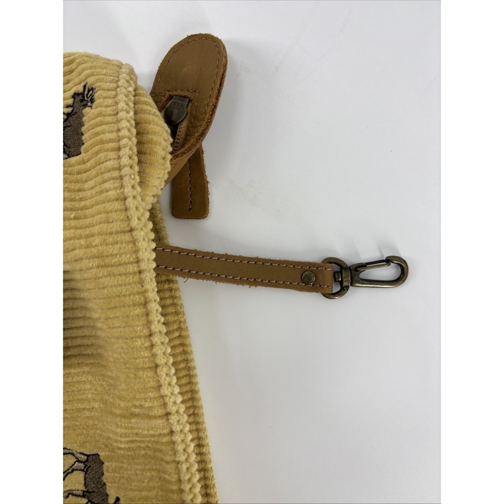 Vintage LL Bean Corduroy Boat & Tote Bag - Rare Moose Embroidery & Leather Strap - Picture 7 of 7